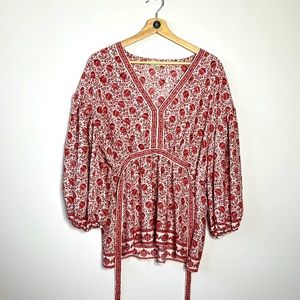 MAX STUDIO Boho Ballon Sleeve Blouse Size Large